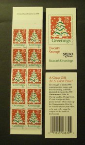 BK181, Scott 2516a, 25c Christmas Tree, #1211, MNH Complete Booklet