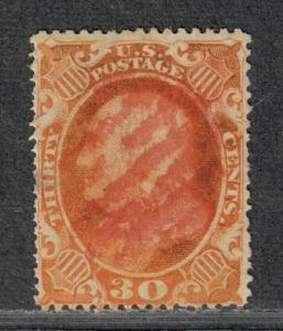 US Sc#38 Used/F, Red Cancel-Sm. Thin At Right, Cv. $475