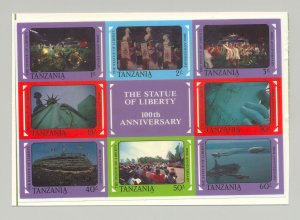 Tanzania #395-396 Statue of Liberty 1v Sheet of 8 & 1v Sheet of 12 Imperf Proofs