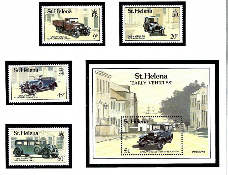 St Helena 519-23 MNH 1989 Early Vehicles