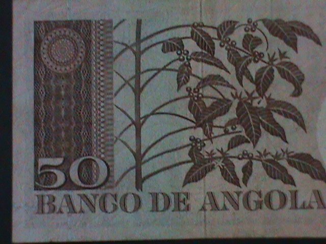​ANGOLA-1973-BANK OF ANGOLA-UN -CIRCULATED-$50 ESCUDOS -VERY FINE