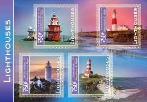 Stamps. Lighthouses 2021 year 1+1 sheets perf Niger