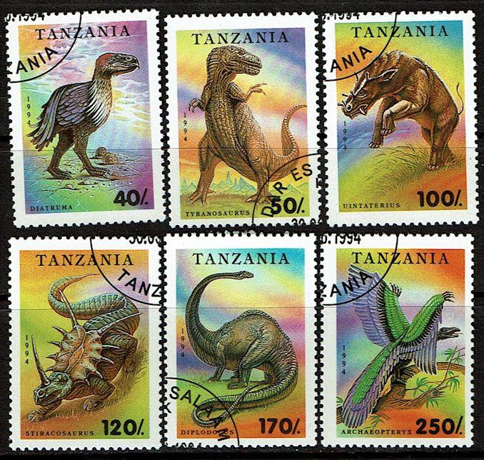 Tanzania 1217-1222 Used/CTO (1994) Dinosaurs - Prehistoric Animals