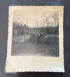 WW2 WWII Original German Military wartime Photo Steel Helmet Soldiers Take Aim