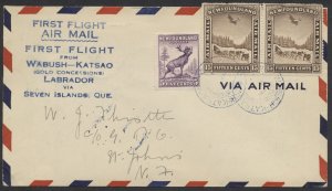 1933 Newfoundland Flight Wabush-Katsao to St John's Via Sept Iles RPOs