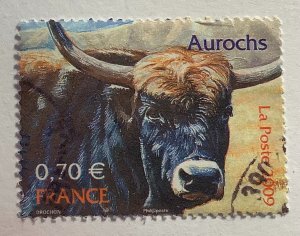 France 2009 Scott 3688 used - 0.70€, Endangered species, Aurochs