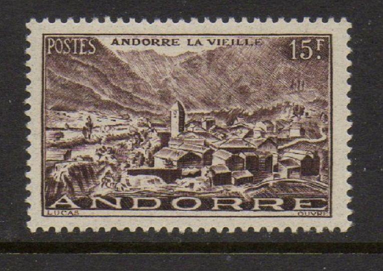 Andorra French 1951 Old Town VF MNH (121)