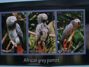 ​TONGA STAMP-AFRICAN GREY PARROT-MNH STAMP SHEET