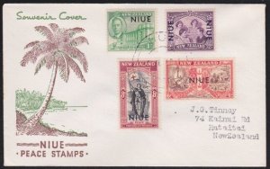 NIUE 1946 Peace set on FDC to New Zealand..................................B3569