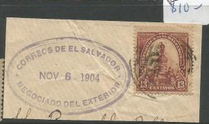 El Salvador SC 1904 UPU 13c On Piece VFU (9cqr)