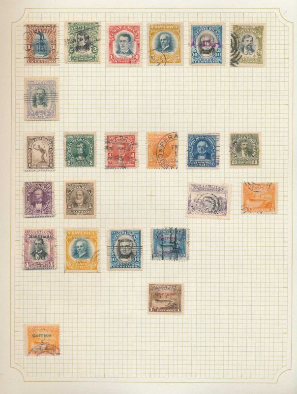Costa Rica 1863/1960s MH Unused Used Airs On 12 Pages (Apx 180+Items)(AB113 