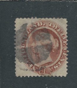 NEWFOUNDLAND 1865-70 12c RED-BROWN GU SG 28 CAT £150