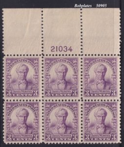 BOBPLATES #725 Webster Full Top Plate Block 21034 F-VF LH SCV=$15+