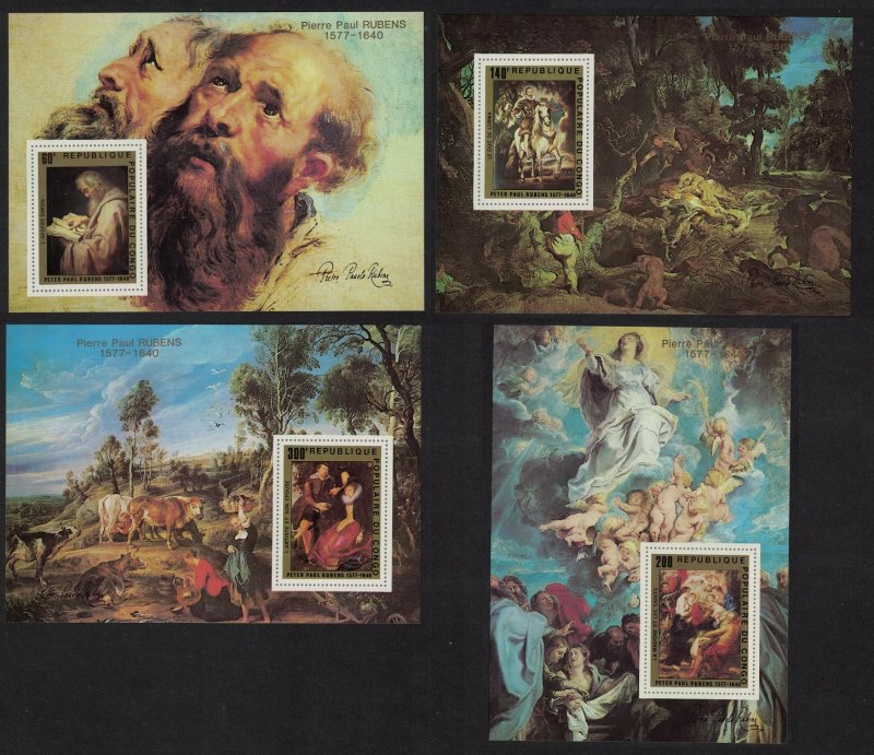 Congo Peter Paul Rubens Paintings 4 De-Luxes RARR 1978 MNH SG#596-599VAR