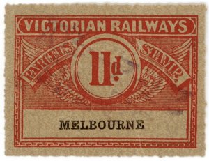 (I.B) Australia - Victoria Railways : Parcel Stamp 11d (Melbourne) 1934