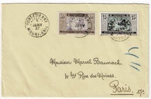 Mauritania 1937 Port Etienne cancel on cover to France