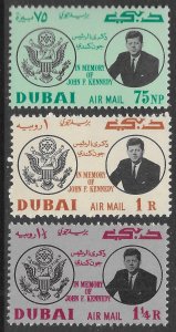 Dubai Scott C25-C27 MNH John F. Kennedy Air Mail Set of 1964