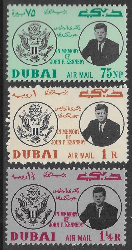Dubai Scott C25-C27 MNH John F. Kennedy Air Mail Set of 1964