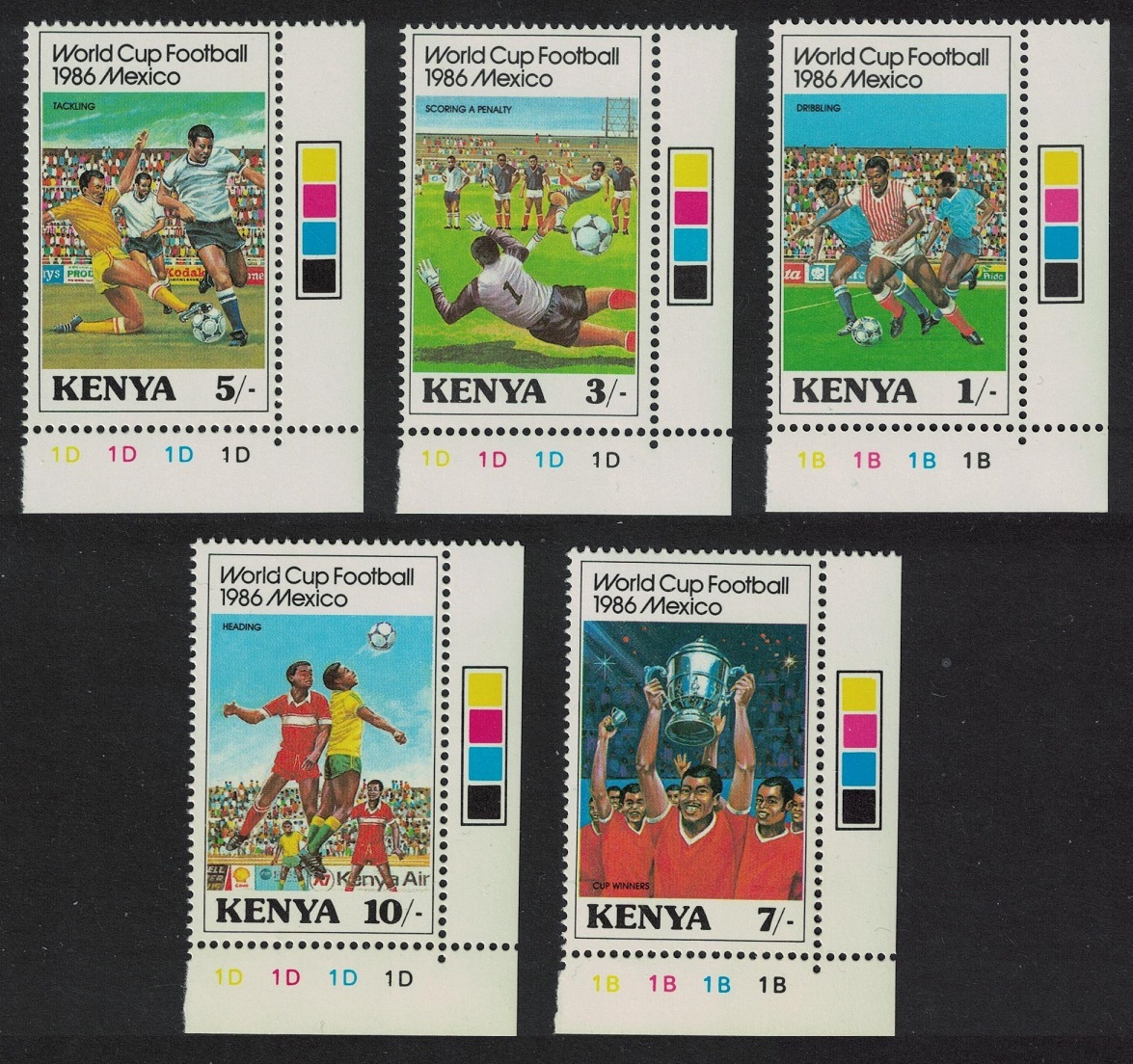 Kenya World Cup Football Championship 5v Corners 1986 MNH SG379383