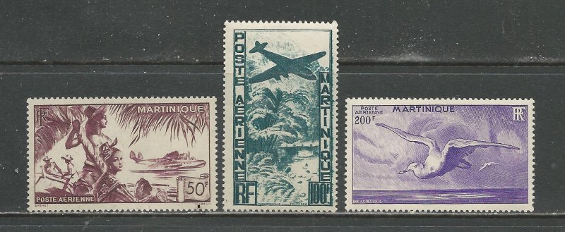 Martinique Scott catalog # C10-C12 Mint NH