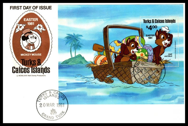 Turks and Caicos 476-480 Disney's Set of Two U/A FDC