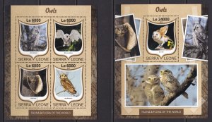 Sierra Leone, Fauna, Birds, Owls MNH / 2016