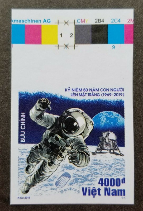 Vietnam USA US 50th Moon Landing 2019 Space Astronomy stamp color MNH *imperf 