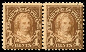 US Sc 636 MNH PAIR - 1927 4¢ - Martha Washington