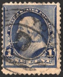SC#219 1¢ Franklin (1890) Used/Fault