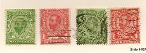 Great Britain #151-154 Used King George V /