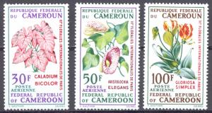 Cameroun Sc# C119-C121 MH 1969 30fr-100fr Flowers
