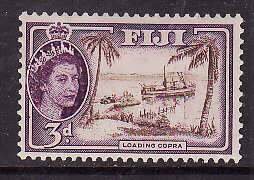 Fiji-Sc#152- id9-unused hinged 3p-QEII-Ships-1954-6-