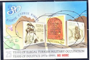 Cyprus Sc 940 1999 Turkish Invasion stamp sheet mint NH
