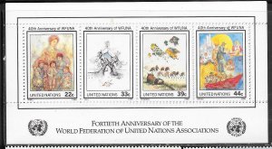 UN #493 40th Anniversary Souvenir Sheet (MNH) CV$3.00