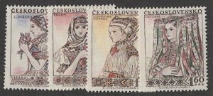 CZECHOSLOVAKIA  1956 Sc 776-79 Mint LH VF,  2nd Costume Series