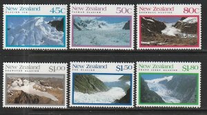 1992 New Zealand - Sc 1104-9 - MNH VF - 6 singles - Glaciers