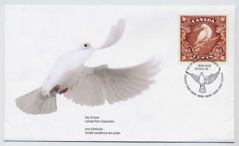 Canada First day cover #1814, Dove of Peace on Branch