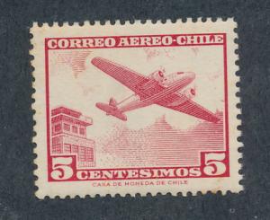   Chile 1960 Scott  C237 MH - 5c, Control tower & plane