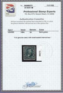 263 VF-XF used PSE certificate neat cancel with nice color cv $ 2750 ! see pic !