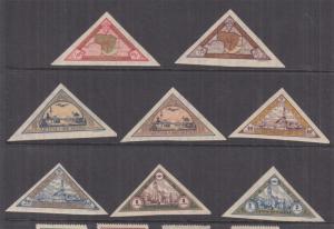 LITHUANIA, 1932 Orphans Fund, Air, imperf. set of 8, mnh.