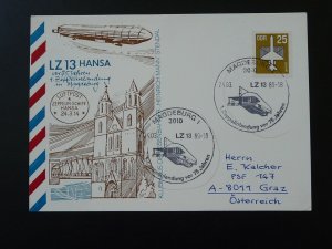 history of aviation Zeppelin commemorative postcard DDR 1989