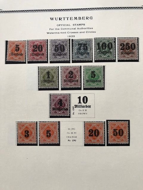 Wurttemberg 10 Scans - In Mounts