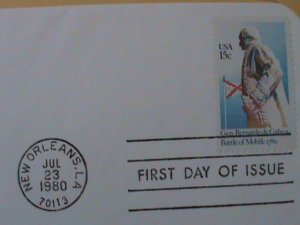 ​UNITED STATES 1980-GEN. BERNARDO DE GALVEZ :-FDC WITH HISTORY PAGE-MNH VF