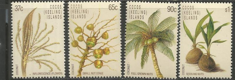 COCOS ISLANDS, 173-176, MNH, LIFE CYCLE OF COCONUT