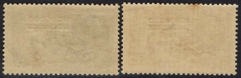 MOROCCO AGENCIES 1935 KGV SEAHORSES 2/6 AND 5/- 