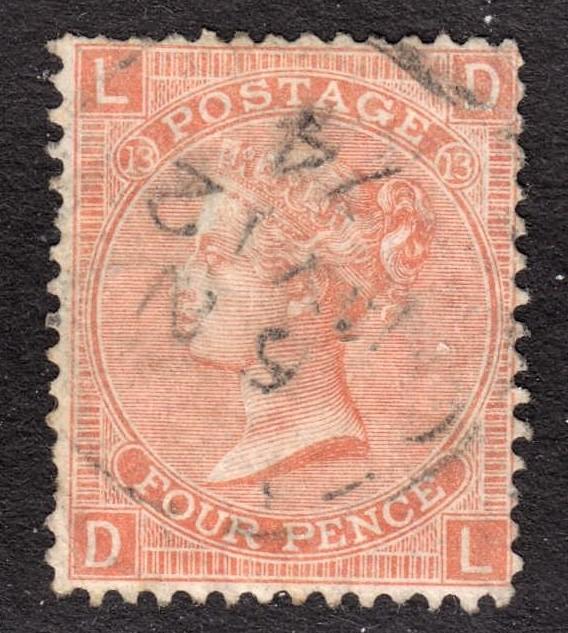 Great Britain Scott 43a  plate 13  Fine used.