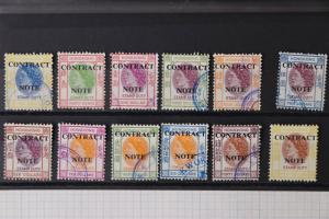 Hong Kong Contract Note Revenue stamp duty 1971 short set surcharged used lot DL