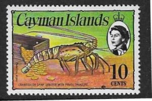 CAYMAN ISLANDS SG416 1976-8 10c SPINY LOBSTER AND TREASURE  MNH