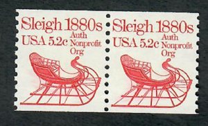 1900 Sleigh F-VF MNH transportation coil pair