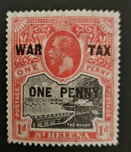 St Helena 1916 SG87 mm  War Tax 1d plus surchage of additional 1d